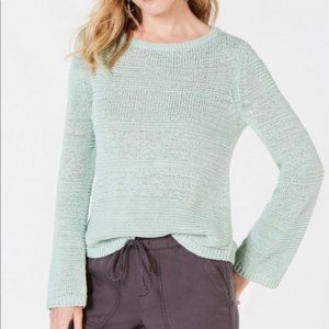 Style&Co Mixed Stitch Crew Neck Sweater mint ice